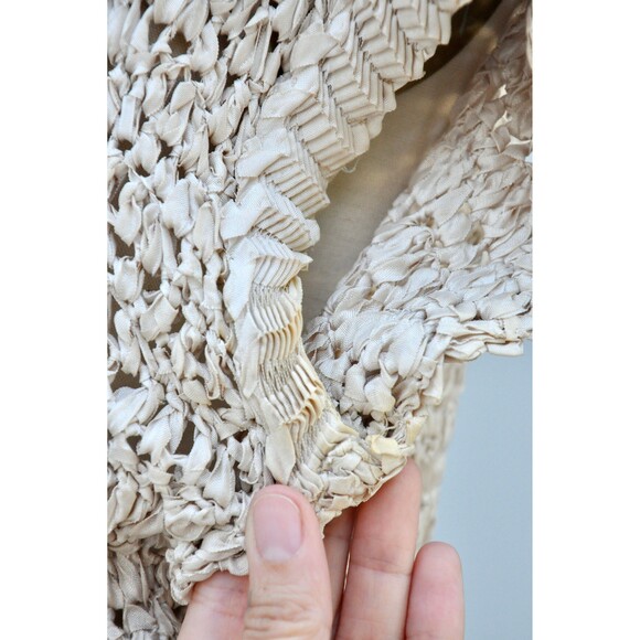 40s 50s Ivory Crochet Dress Marina California Saks Fifth Avenue See Through XXS - Picture 7 of 10